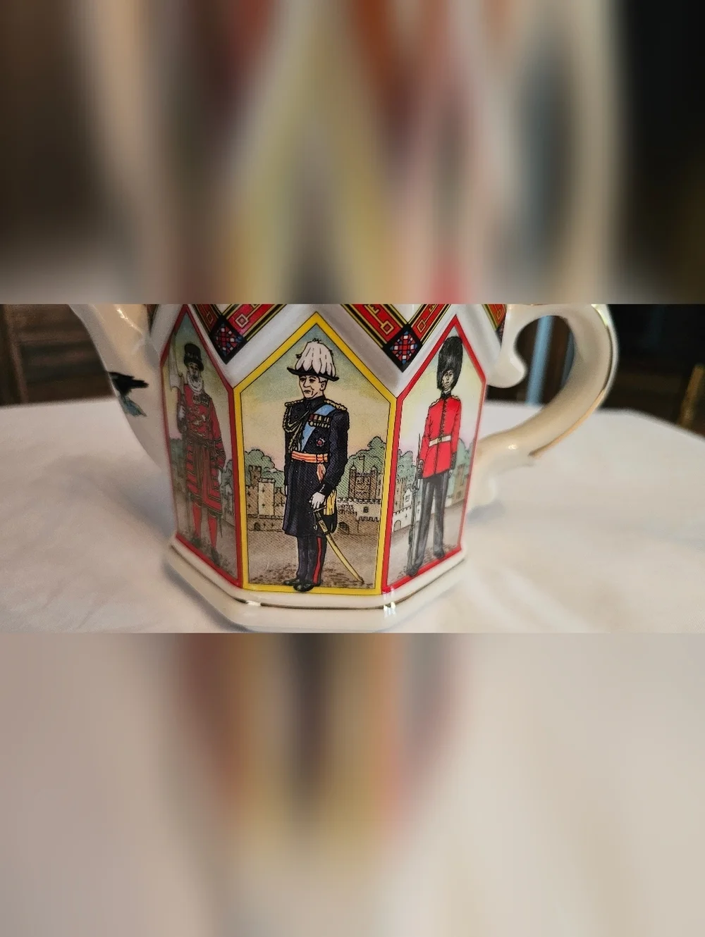 Vintage 80s James Sadler Tower of London Teapot Personnel of the Tower